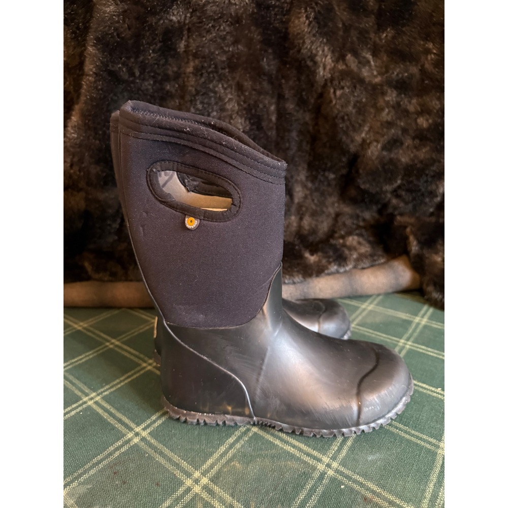Bogs Neo-Classic Tall Rain Boots kids 4 Black Waterproof Insulated Winter